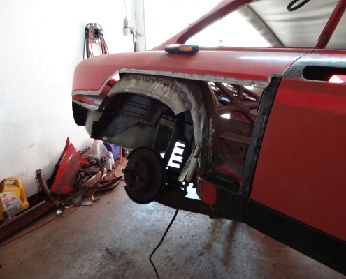 Alfa GT Junior - Seitenwand hinten auf der Beifahrerseite ersetzen